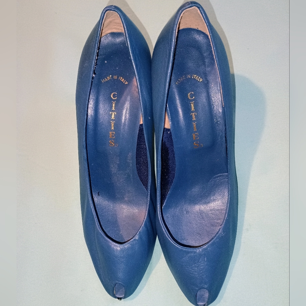 💙 EUC Vintage Made In Italy Kitten Heels 8.5M Party Date Interview Wedding Grad